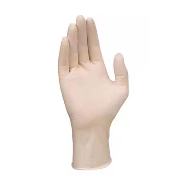 Disposable 1-Size Fits Most Latex Cleaning Gloves in White 100ct