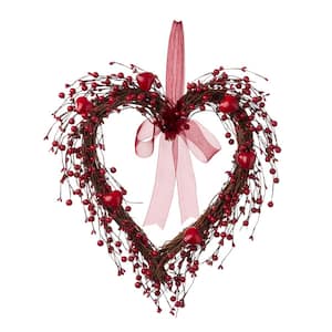 17 in. H Valentine's Berry Heart Wreath