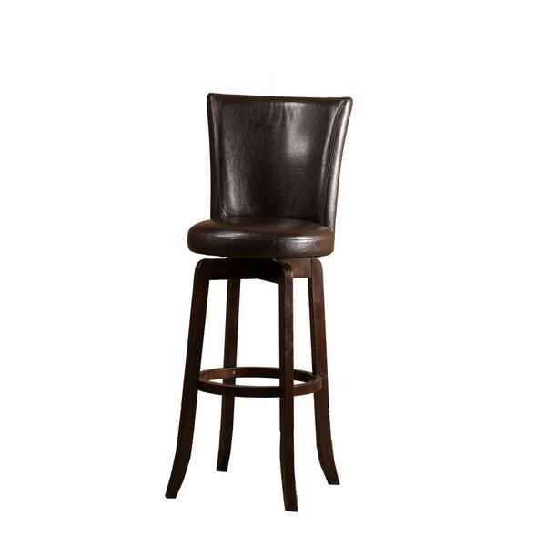 Hillsdale Furniture Copenhagen 29.75 in. Walnut/Brown Swivel Brown Bar Stool