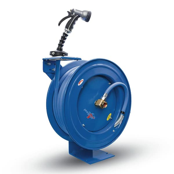 RMX BLUSEAL 5/8 in. x 50 ft. Heavy-Duty Retractable Water Hose Reel, 6 ...