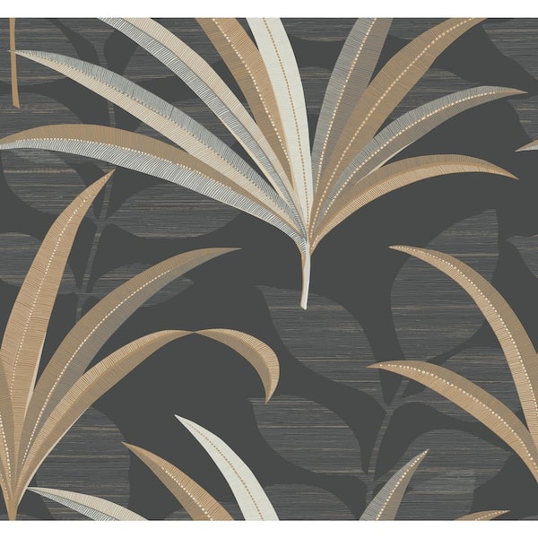 York Wallcoverings Black El Morocco Palm Wallpaper, 27-in by 27-ft