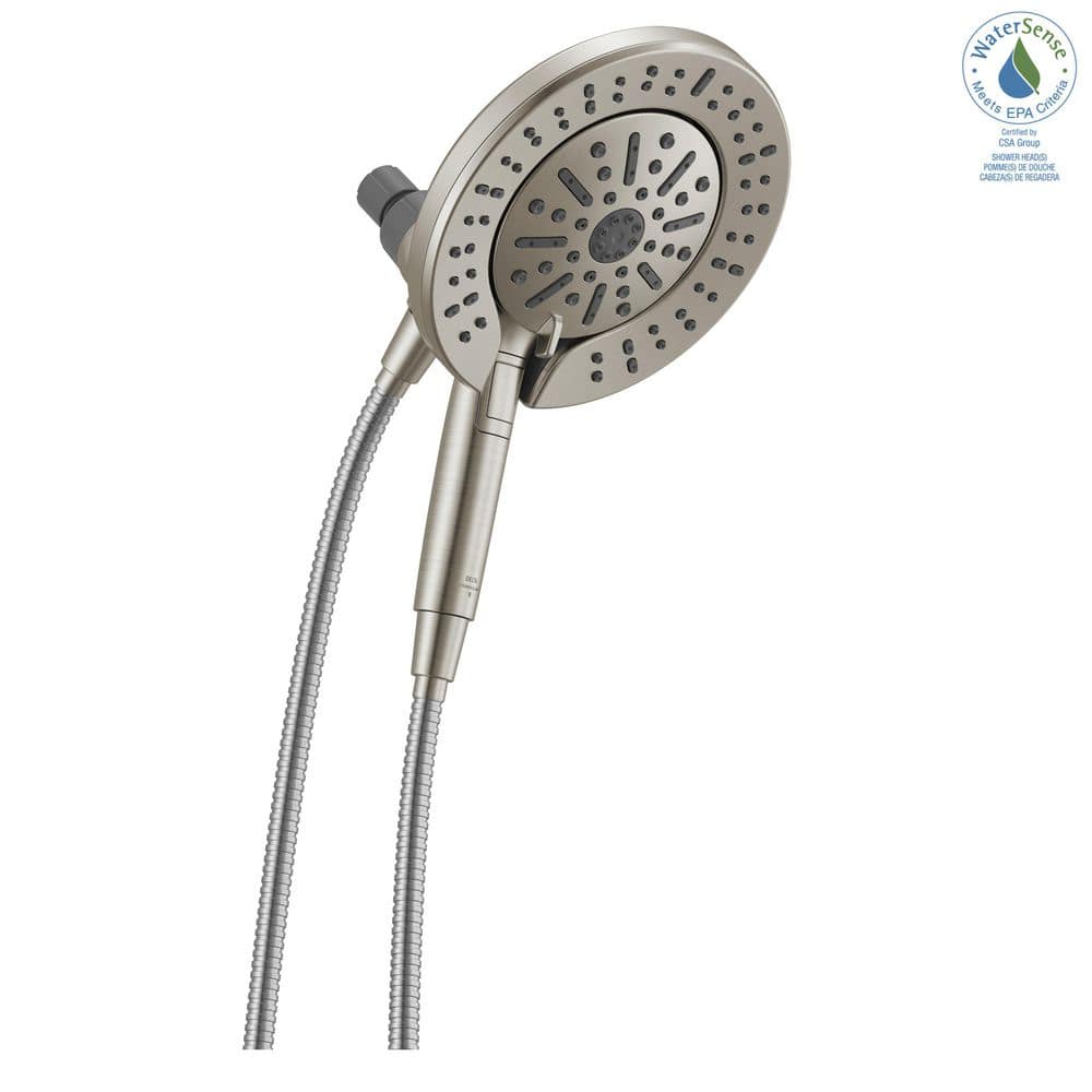 In2ition w/ Cleaning Spray 6-Spray Dual Wall Mount Fixed and Handheld Shower Head 1.75 GPM in Spotshield Brushed Nickel