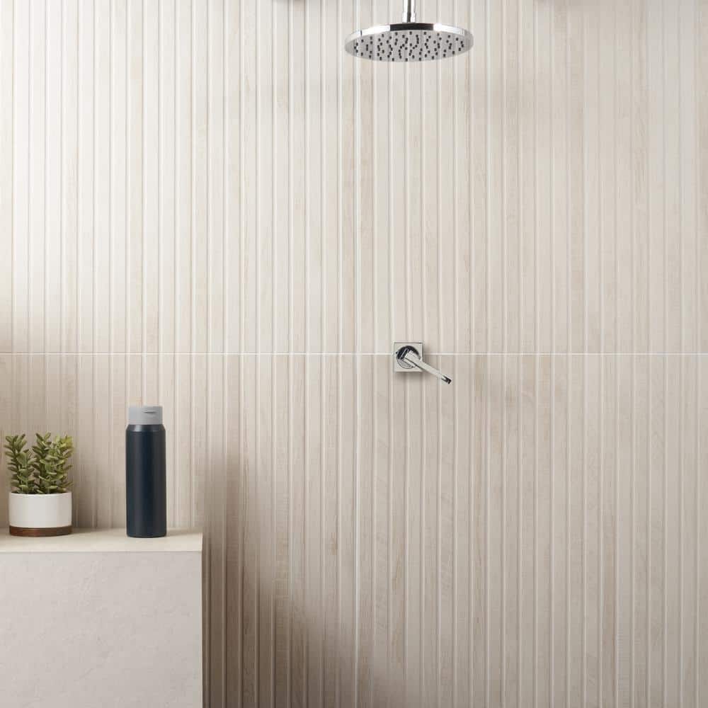 Montgomery 24x48 White Ribbed Porcelain Wall Tile