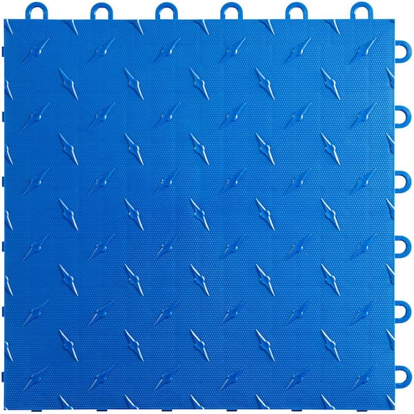 Swisstrax 12 in. W x 12 in. L Royal Blue Diamondtrax Home Modular Polypropylene Flooring (10-Tile/Pack) (10 sq. ft.)