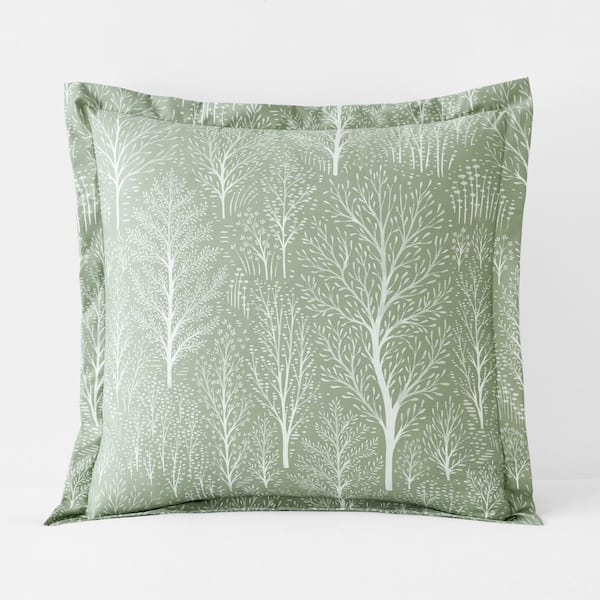 The Company Store Legends Hotel Misty Grove Sage Wrinkle-Free Sateen Euro Sham