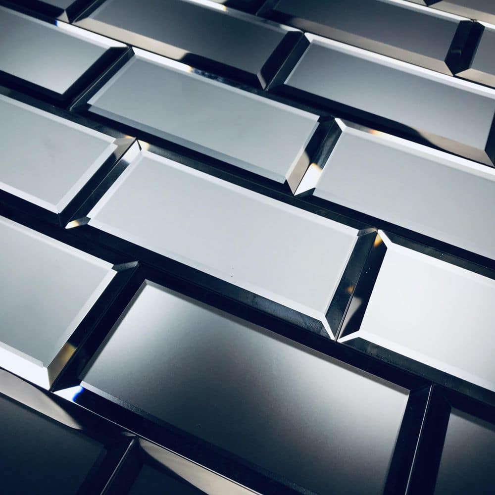 Graphite Blue 3x6 Matte Glass Beveled Subway Tile