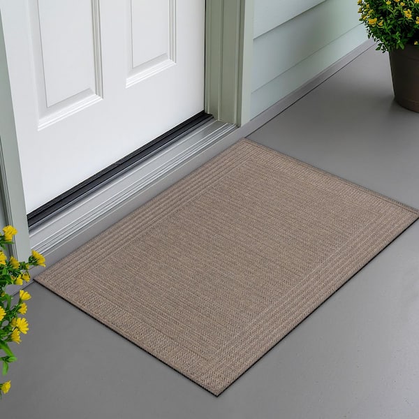 TrafficMaster Premier Rib 24 in. x 36 in. Chevron Taupe Indoor