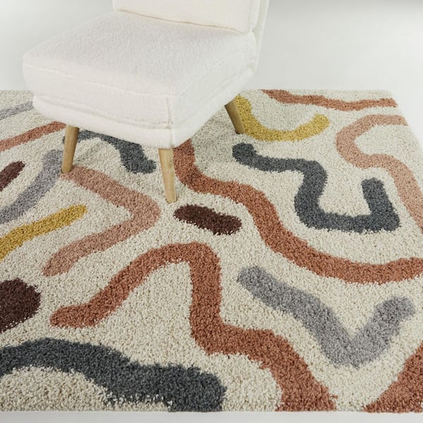Duret Cream 7 ft. 10 in. x 10 ft. Abstract Indoor Area Rug