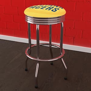 Indiana Pacers Fade 29 in. Yellow Backless Metal Bar Stool with Vinyl Seat