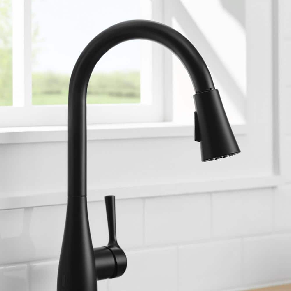 Sadira Touchless Single-Handle Pull-Down Sprayer Kitchen Faucet with TurboSpray and FastMount in Matte Black