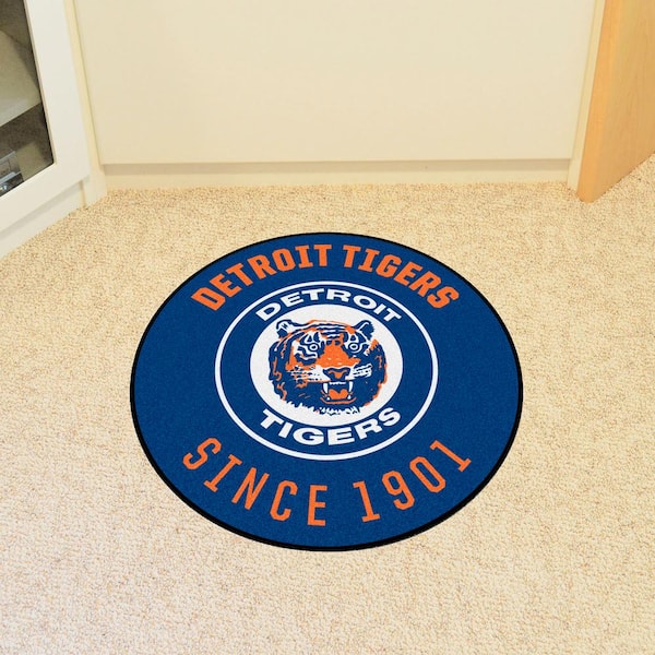 Detroit Tigers Blue 2 ft. x 2 ft. Round Area Rug