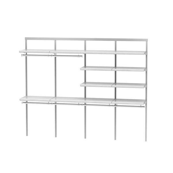 Everbilt 8 ft. Double and Short Hang with Four Shelf Stacks-White