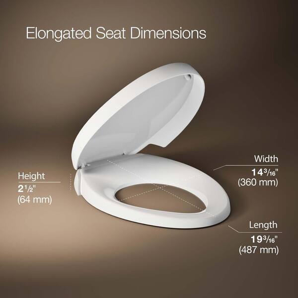 KOHLER Purefresh Elongated Closed Front Toilet Seat in White