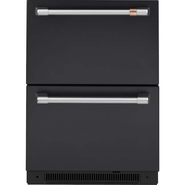 Cafe 5.7 cu. ft. Built-in Undercounter Dual-Drawer Refrigerator with Storage Options in Matte Black, Fingerprint Resistant