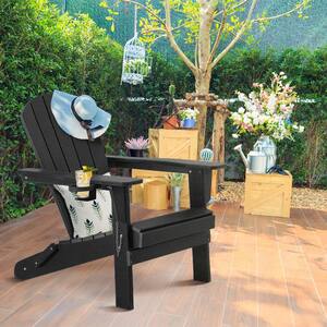 Classic All Weather Black Plastic Adirondack Chair