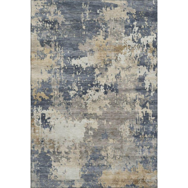 Mayfield Premium Machine Washable Abstract AMF2142 Blue 10 ft. x 14 ft. Area Rug