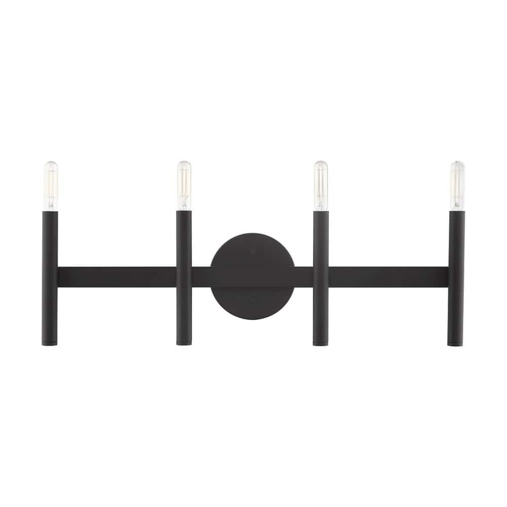 Copenhagen Black Steel 4-Light Dimmable Vanity Sconce