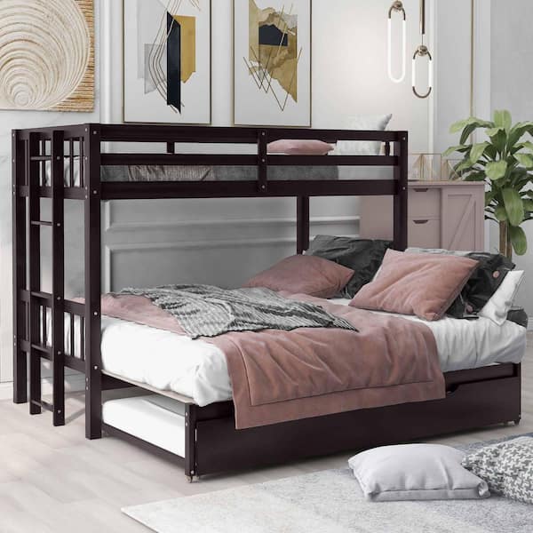 Espresso Twin Over Twin Bunk Bed with Trundle