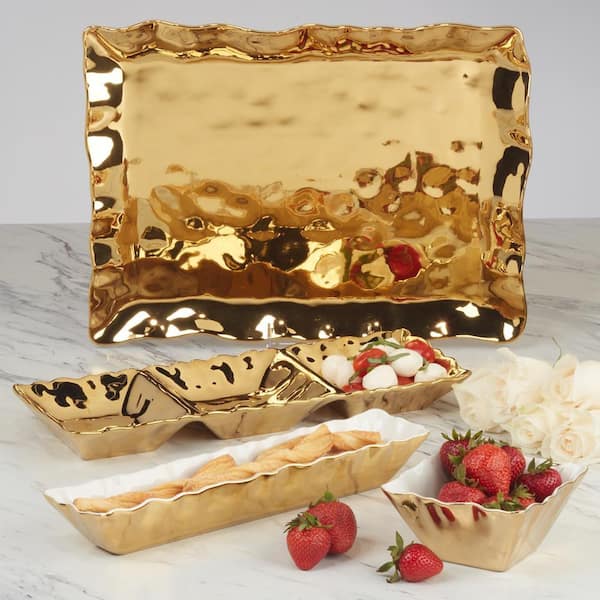 Certified International Gold Coast 11.75 in. Gold Porcelain