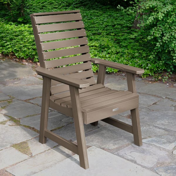 Highwood Weatherly Woodland Brown Plastic Dining Chair in Woodland Brown (Set of 1)