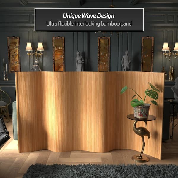 RED LANTERN Bamboo Wave 48 in. Honey Room Divider BF-4WAVE-HON