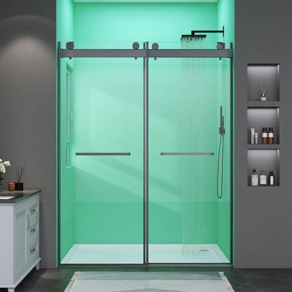 Zeafive 72 in.W x 79 in.H Glass Shower Door Frameless Bypass Double