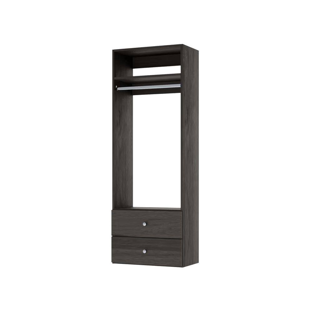 Vista Collection 31.5 in. W-31.5 in. W Gray Closet Kit Hanging Tower w/ Drawers Wall Mounted 4-Shelf Wood Closet System price history on PriceWatchPro