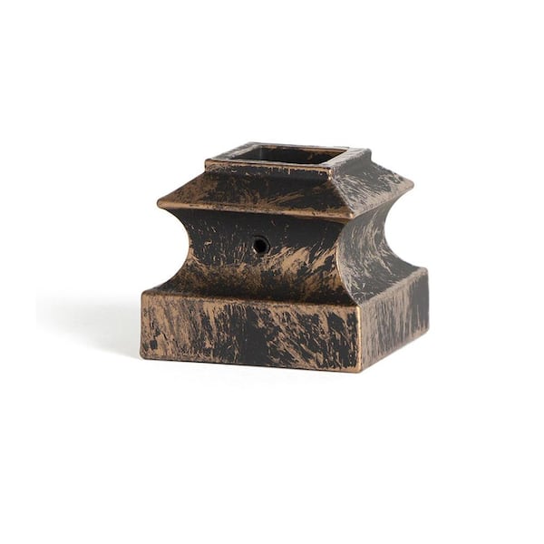 HOUSE OF FORGINGS Oil Rubbed Bronze 34.3.19 Flat Base Shoes for 3/4 in. Square Mega 1.9 in. x 1.6 in. Iron Balusters for Stair Remodel