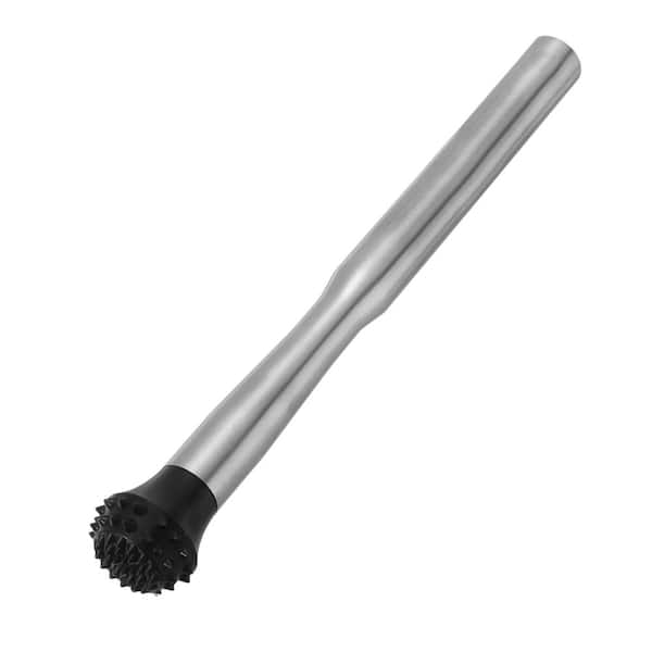 12 Inch Stainless Steel Cocktail Muddler with Silicone Grooved Head for Crushing Fruit and Herbs in Bar