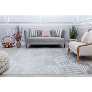 Juliette Romeo Genesis Gray Abstract Vintage 8 ft. x 10 ft. Area Rug