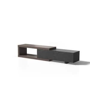 71 in. Black TV Stand TV Cabinet Console Table Fits TV's Up to 79 in.