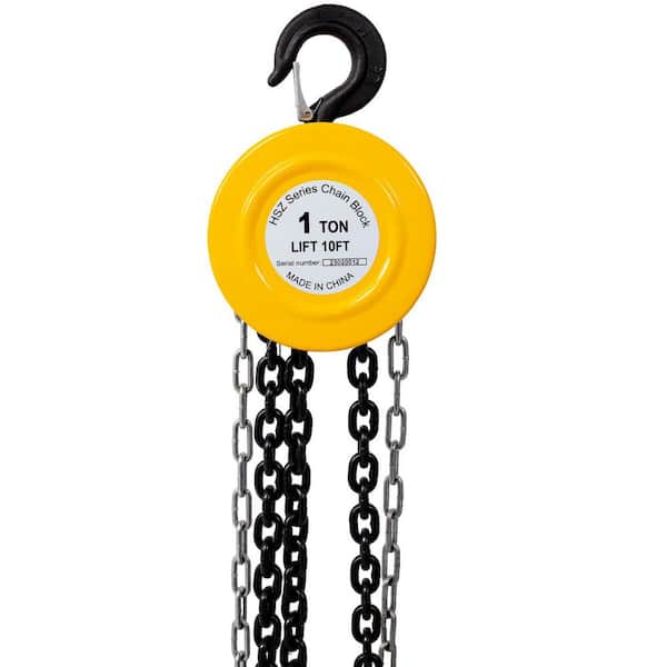 Tidoin 2200 lbs. Yellow 10 ft. Steel Manual Chain Hoist Log