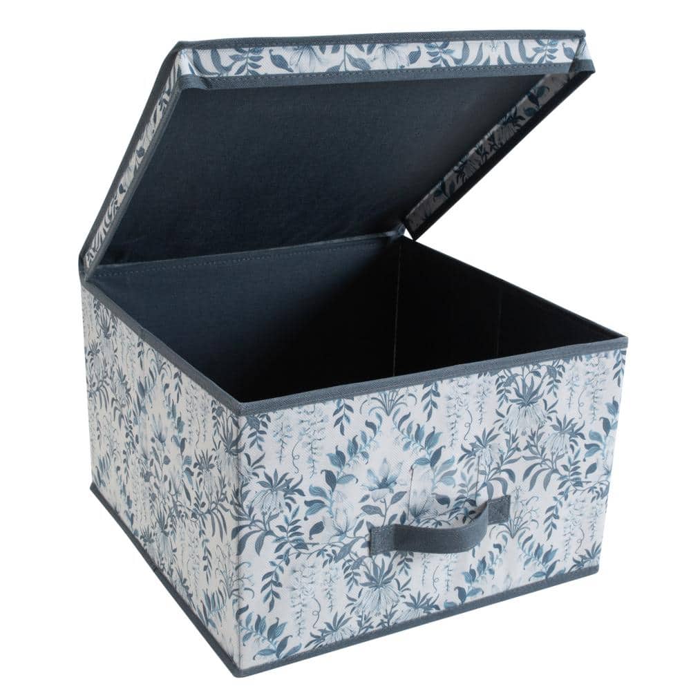Blue Floral Non-Woven Foldable Storage Box