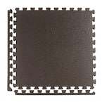 Pebble Top Lite Black 24 in. x 24 in. x 0.39 in. Foam Home Gym Interlocking Floor Tile (Case of 25)