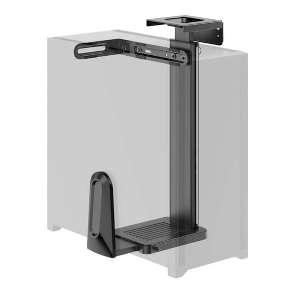 7.7 in. Heavy-Duty Under Desk/Wall Black CPU Mount