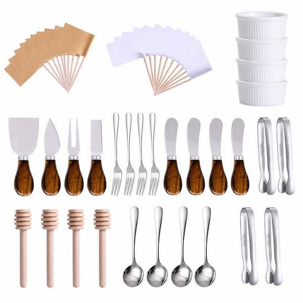29-Pack Charcuterie Boards Accessories Cheese Spreaders for Charcuterie Board Serving Spoon Fork Tongs Toothpick Bowl