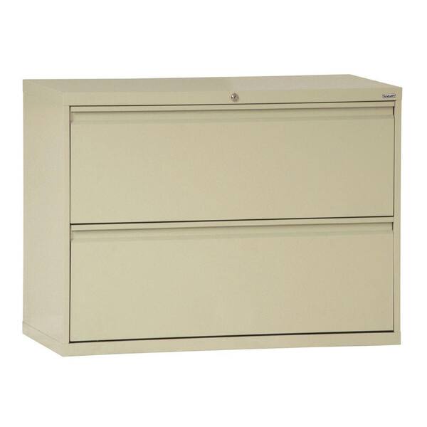 Sandusky 800 Series 36 in. W 2-Drawer Full Pull Lateral File Cabinet in Putty