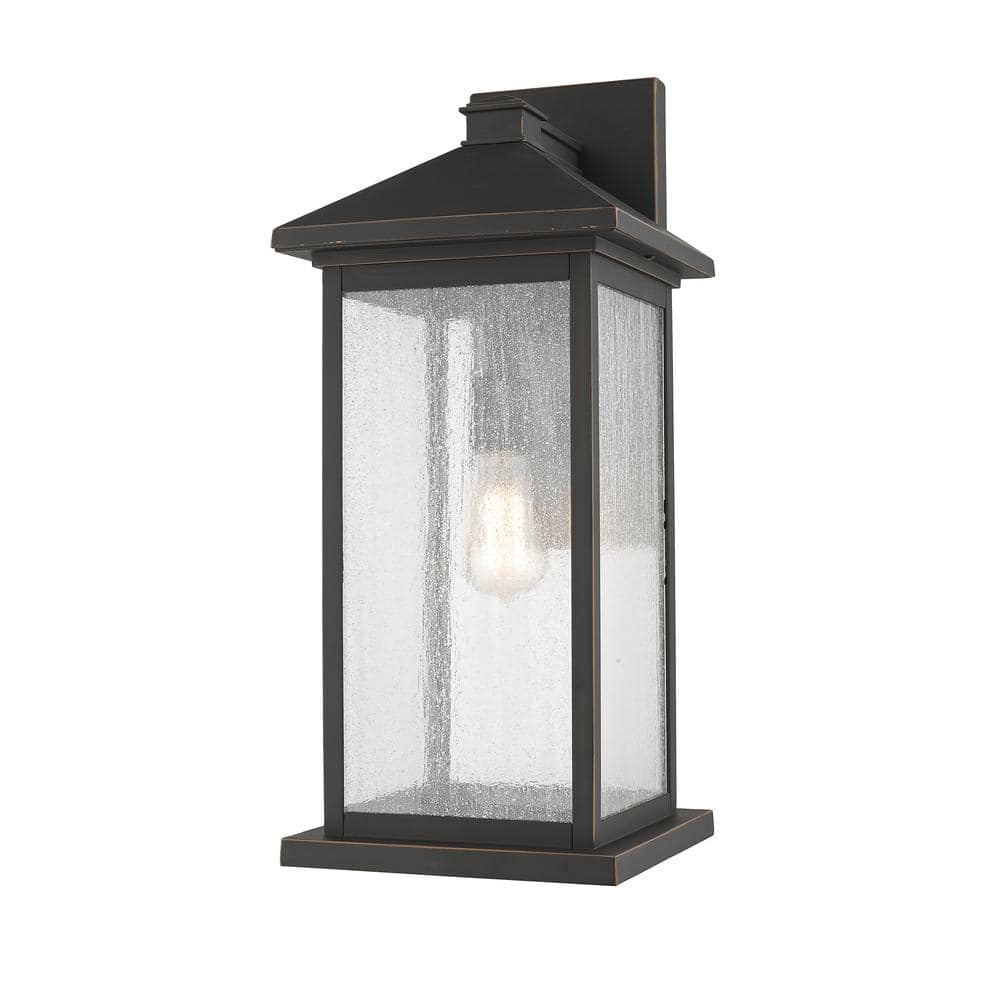 Portland Oil Rubbed Bronze Outdoor Hardwired Lantern Wall Sconce with No Bu