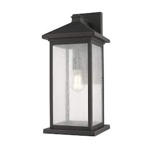 Portland Oil Rubbed Bronze Outdoor Hardwired Lantern Wall Sconce with No Bulbs Included