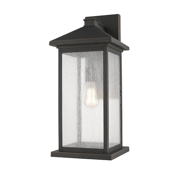 Unbranded Portland Oil Rubbed Bronze Outdoor Hardwired Lantern Wall Sconce with No Bulbs Included