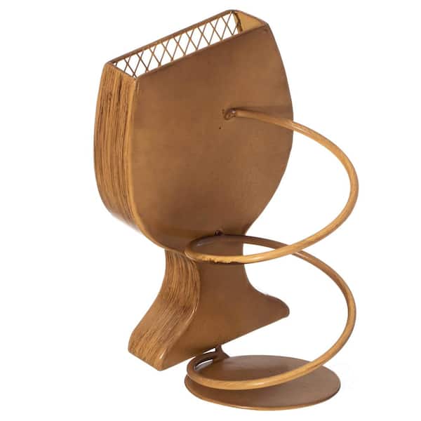 Vintiquewise Decorative Metal Goblet Shape Wine Bottle and Cork Holder Unique Home Decor Piece and Countertop Accessory