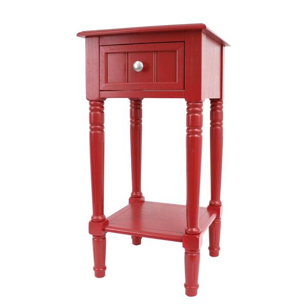 red accent tables decor