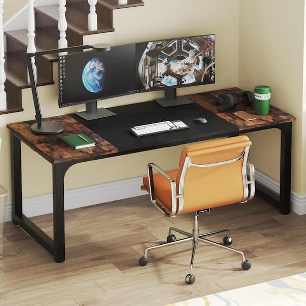 Wood Computer Desk PC Laptop Study Table Workstation Home Office Furniture, Size: 43.31L x 23.6W x 29.1H, Brown