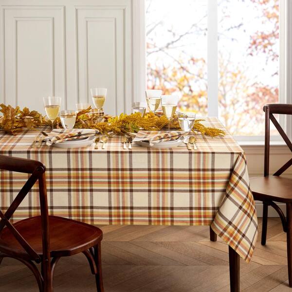 Threadmade Home Russet Harvest Woven Plaid Tablecloth, Multicolor - 60"W x 120"L