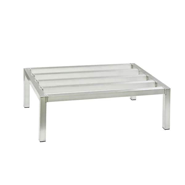 New Age Industrial 20 in. D x 36 in. L x 12 in. H Aluminum Stationary Dunnage Rack