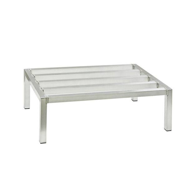 New Age Industrial 24 in. D x 60 in. L x 12 in. H Aluminum Stationary Dunnage Rack