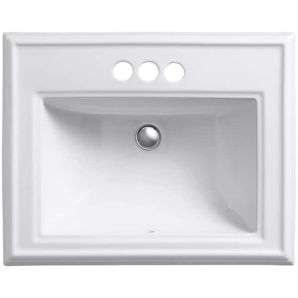 KOHLER Memoirs Classic Drop-In Vitreous China Bathroom Sink in White with Overflow Drain
