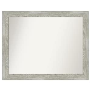 Dove Greywash 46 in. x 37 in. Custom Non-Beveled Distressed Recyled Polystyrene Bathroom Vanity Wall Mirror