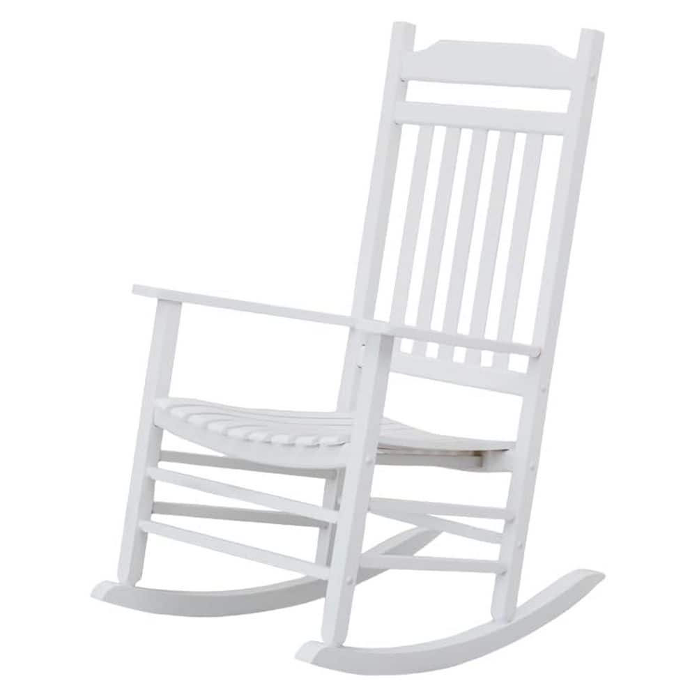 Hngilkoo White Wood Outdoor Rocking Chair for Porch Patio Balcony ...
