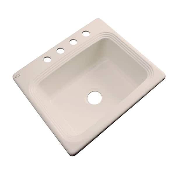 Thermocast Rochester Drop-In Acrylic 25 in. 4-Hole Single Bowl Kitchen Sink in Candlelyght